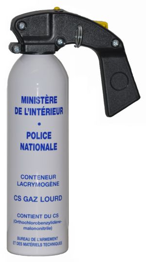 Aérosol Police Nationale CS GAZ LOURD 500 ml.Vente sur présentation de la carte de Police Nationale + Autorisation.UNIQUEMENT.